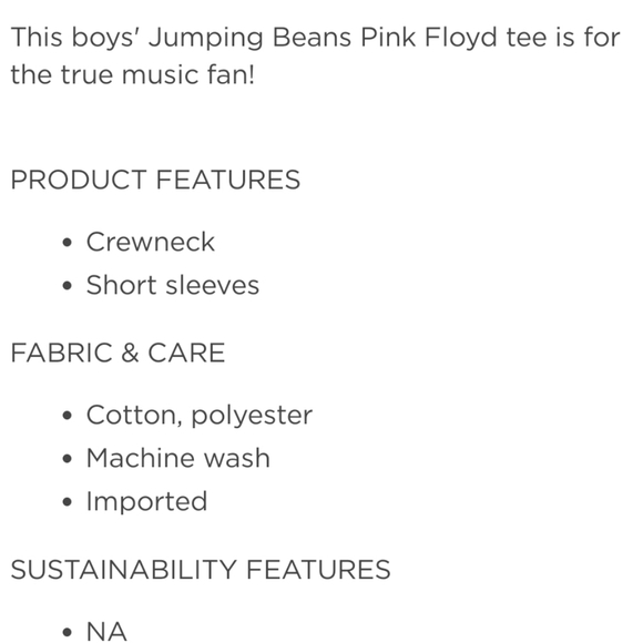 NWOT Boy's Pink Floyd The Dark Side Of The Moon jumping beans T-shirt - Picture 5 of 5